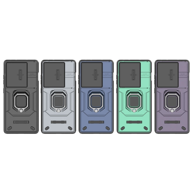 For OnePlus ACE 3 5G Sliding Camshield TPU + PC Shockproof Phone Case with Holder(Grey) - OnePlus Cases by PMC TechLife | Online Shopping South Africa | PMC TechLife | Buy Now Pay Later Mobicred