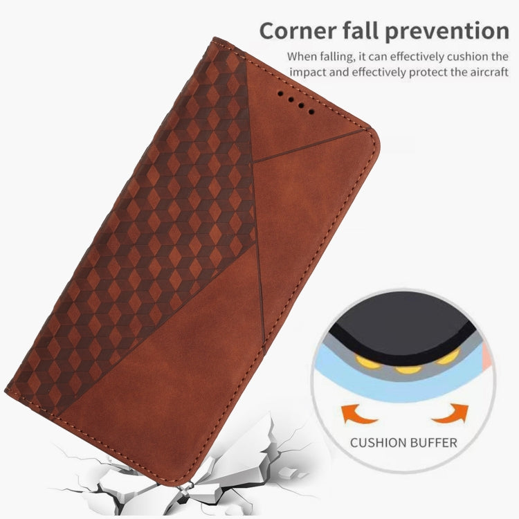For Motorola Moto G Play 2024 Diamond Splicing Skin Feel Magnetic Leather Phone Case(Brown) - free shipping - PMC Jewellery - Order now!