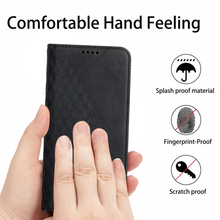 For Motorola Moto G Play 5G 2024 / G 5G 2024 Diamond Splicing Skin Feel Magnetic Leather Phone Case(Black) - Motorola Cases by PMC Jewellery | Online Shopping South Africa | PMC Jewellery | Buy Now Pay Later Mobicred