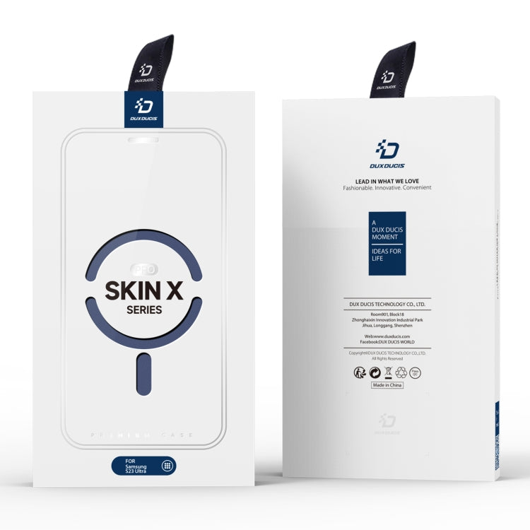 For Samsung Galaxy S23 Ultra 5G DUX DUCIS Skin X Pro Series Magsafe PC + TPU Phone Leather Case(Blue) - Galaxy S23 Ultra 5G Cases by DUX DUCIS | Online Shopping South Africa | PMC TechLife | Buy Now Pay Later Mobicred