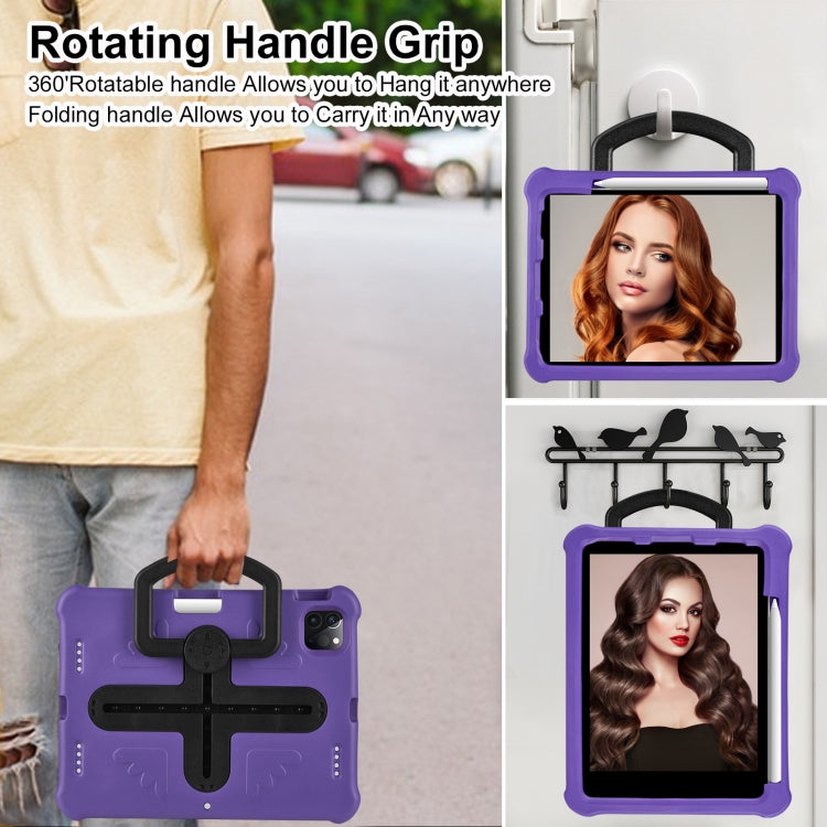 For iPad Air 11 2024 Shield 360 Rotation Handle EVA Shockproof PC Tablet Case(Purple Black) - iPad Air 11 2024 Cases by PMC TechLife | Online Shopping South Africa | PMC TechLife | Buy Now Pay Later Mobicred