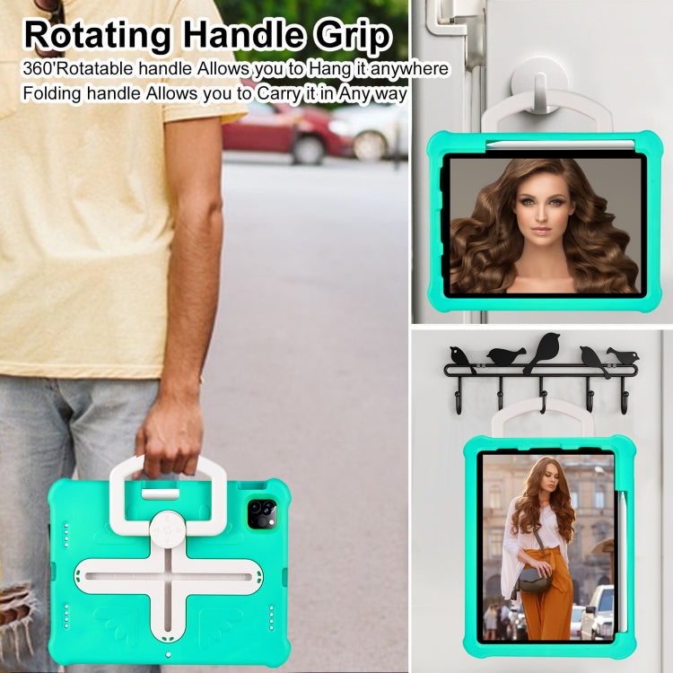 For iPad Air 11 2024 / 2025 Shield 360 Rotation Handle EVA Shockproof PC Tablet Case(Mint Green Beige) - iPad Air 11 2025 / 2024 Cases by PMC TechLife | Online Shopping South Africa | PMC TechLife | Buy Now Pay Later Mobicred
