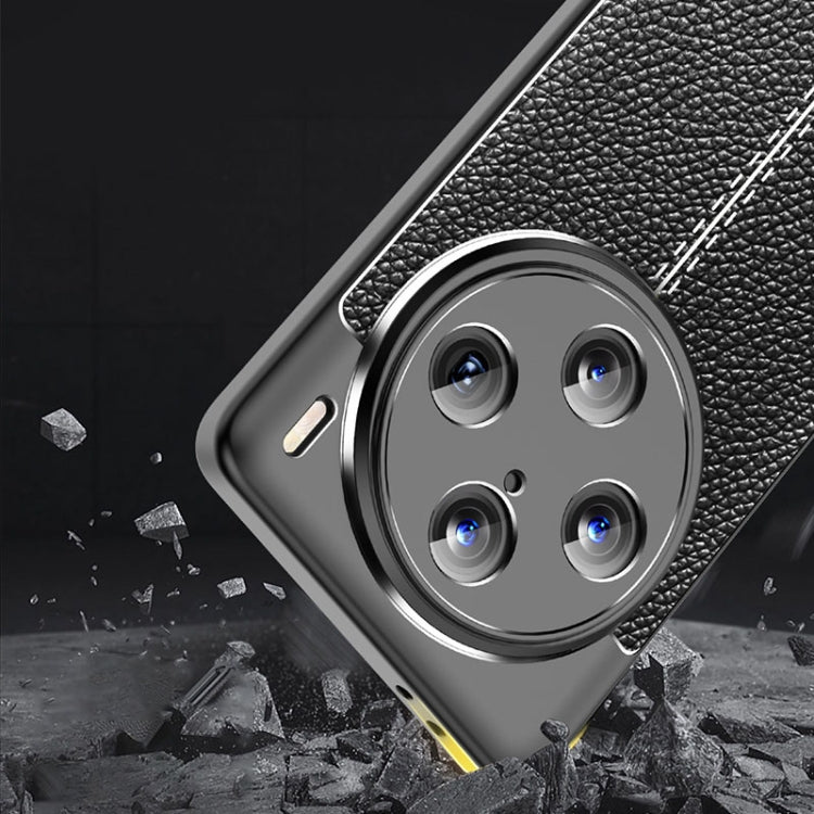 For vivo X100 Pro Litchi Texture Shockproof TPU Phone Case(Black) - vivo Tempered Glass by imak | Online Shopping South Africa | PMC TechLife | Buy Now Pay Later Mobicred