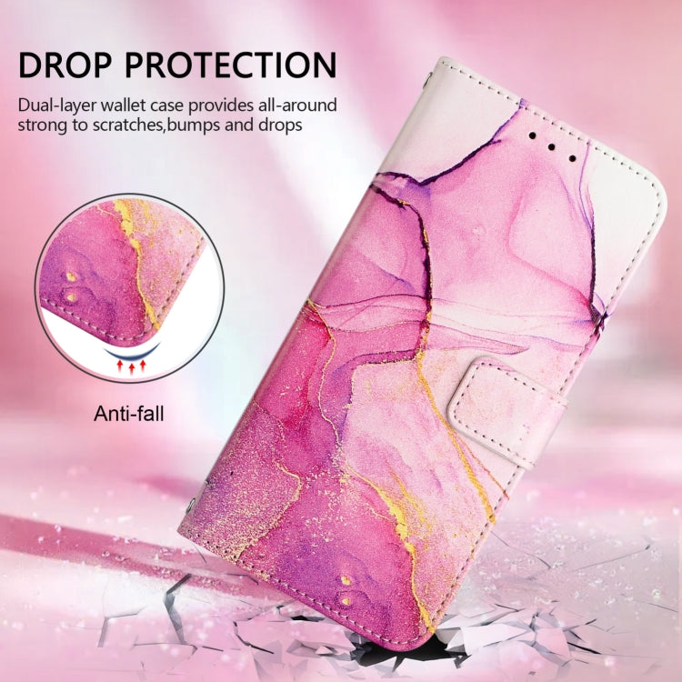 For Huawei Pura 70 Pro / 70 Pro+ PT003 Marble Pattern Flip Leather Phone Case(LS001 Pink Purple Gold) - Huawei Cases by PMC Jewellery | Online Shopping South Africa | PMC Jewellery | Buy Now Pay Later Mobicred