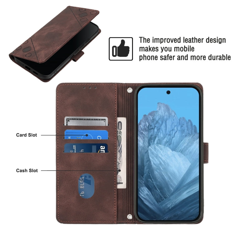 For Google Pixel 9 / 9 Pro Skin-feel Embossed Leather Phone Case(Brown) - free shipping - PMC TechLife - Order now!