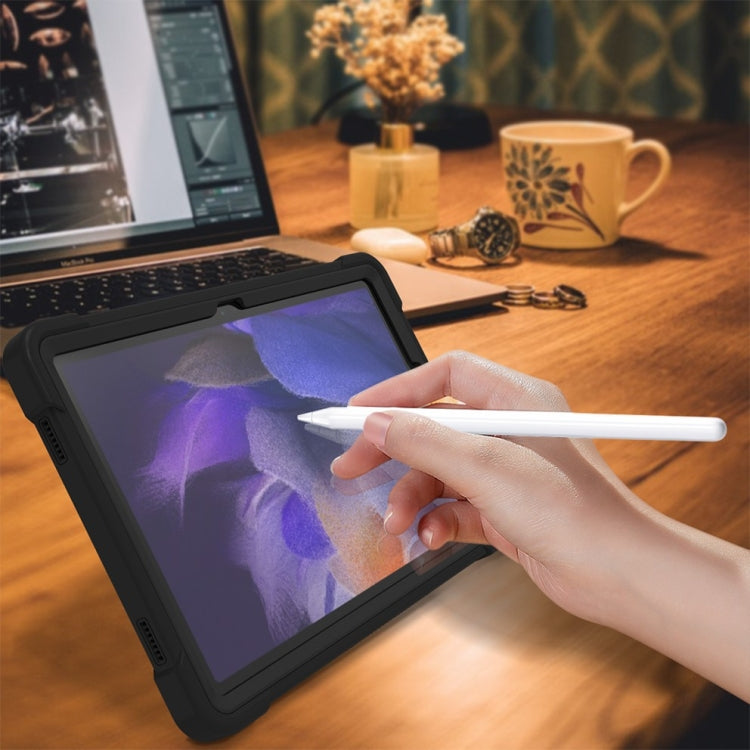 For Samsung Galaxy Tab A9 Shockproof Silicone Hybrid PC Tablet Case with Holder(Black) - Galaxy Tab A9 by PMC TechLife | Online Shopping South Africa | PMC TechLife