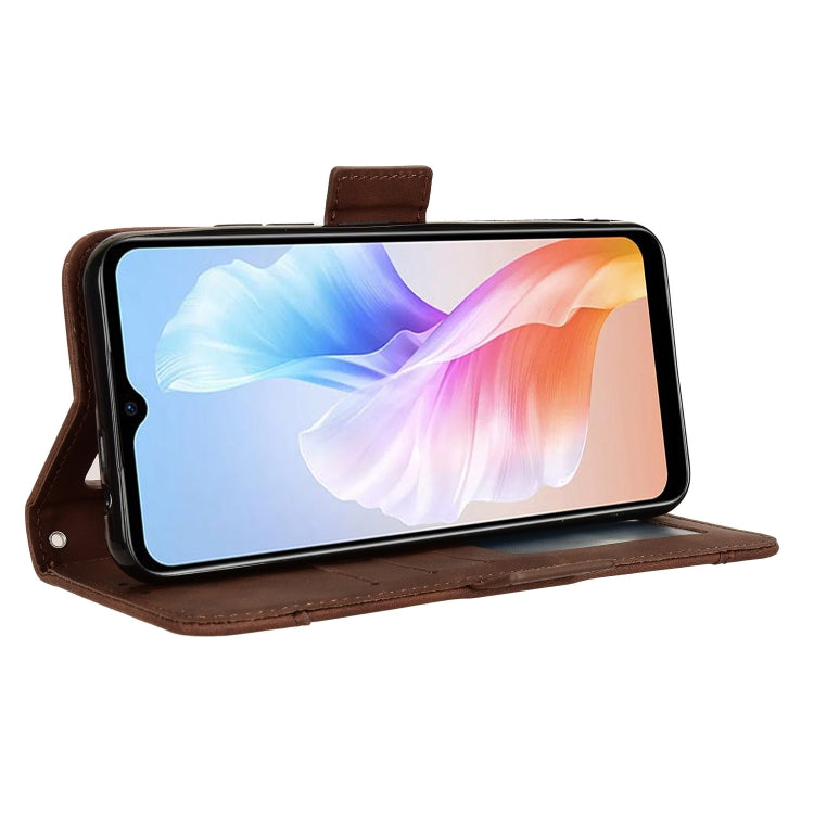 For Doogee X98 Skin Feel Calf Texture Card Slots Leather Phone Case(Brown) - Doogee Cases by PMC TechLife | Online Shopping South Africa | PMC TechLife | Buy Now Pay Later Mobicred