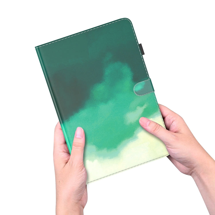 For Lenovo Tab M11 / Xiaoxin Pad 11 2024 Watercolor Pattern Flip Leather Tablet Case(Cyan Green) - Lenovo by PMC Jewellery | Online Shopping South Africa | PMC Jewellery | Buy Now Pay Later Mobicred