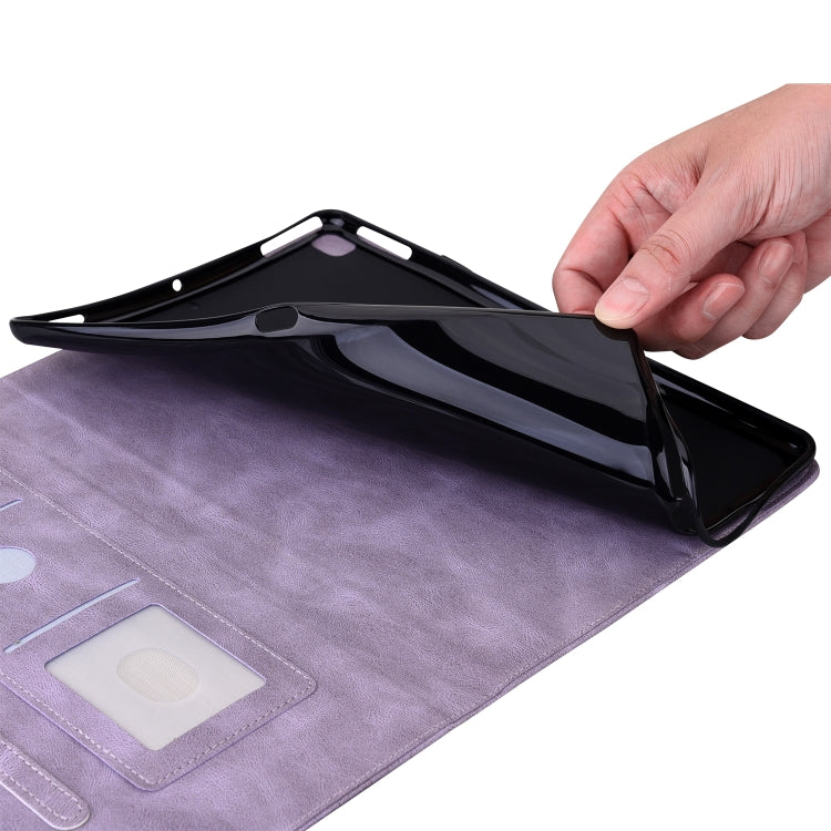 For Lenovo Tab K11 Plus Butterfly Flower Embossed Leather Tablet Case(Purple) - Lenovo by PMC TechLife | Online Shopping South Africa | PMC TechLife | Buy Now Pay Later Mobicred