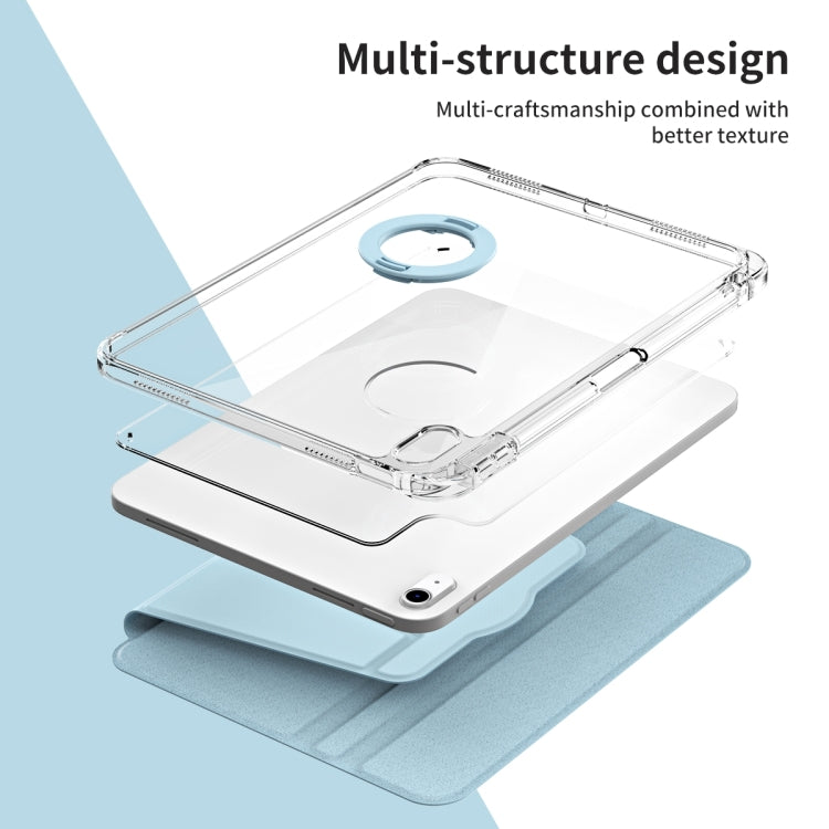 For iPad Air 11 2024 360 Rotation Detachable Clear Acrylic Leather Tablet Case(Ice Blue) - iPad Air 11 2024 Cases by PMC TechLife | Online Shopping South Africa | PMC TechLife | Buy Now Pay Later Mobicred