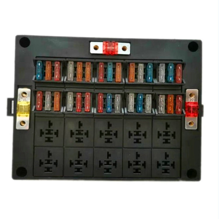 40A Car New Energy Multi-Way Fuse Relay Box Fuse Holder with 15pcs Fuse Blades, Style:4 Pin - Fuse by PMC TechLife | Online Shopping South Africa | PMC TechLife | Buy Now Pay Later Mobicred