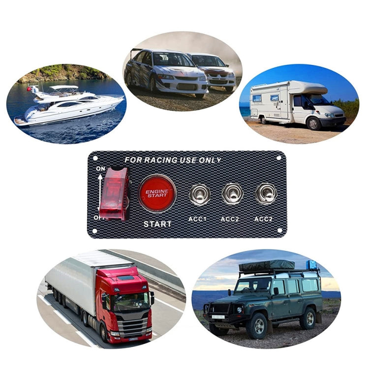 4 in 1 12V Car Racing Ignition Switch Panel with Switch & Engine Start Button & Relay Wiring Harness - Car Switches by PMC TechLife | Online Shopping South Africa | PMC TechLife | Buy Now Pay Later Mobicred