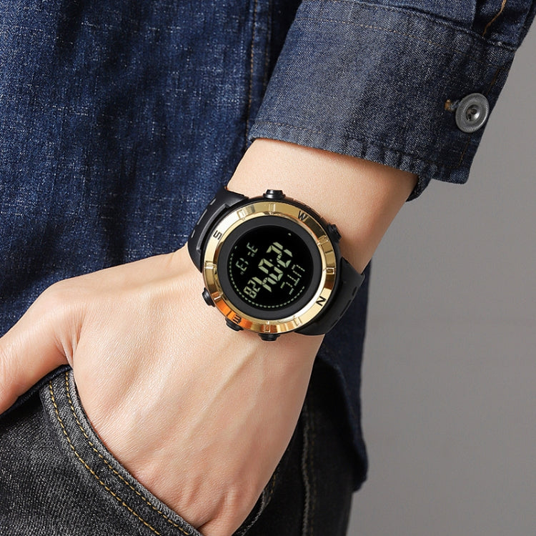 Shimei 2096 Multifunctional Men 50M Waterproof Compass Noctilucent Digital Wrist Watch(Gold) - free shipping - PMC TechLife - Order now!