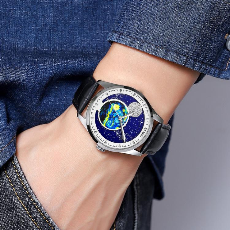 SKMEI 2115 Multifunctional Men Outdoor 30M Waterproof Moon Phase Quartz Watch(Silver) - free shipping - PMC TechLife - Order now!