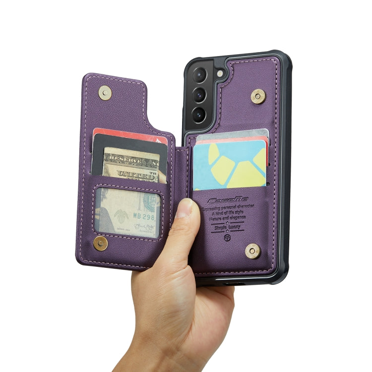 For Samsung Galaxy S21+ 5G CaseMe C22 Card Slots Holder RFID Anti-theft Phone Case(Purple) - free shipping - PMC Jewellery - Order now!