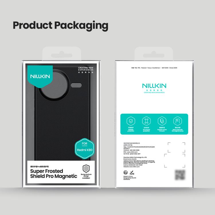 For Redmi K80 NILLKIN Frosted Shield Pro Magnetic Phone Case(Black) - free shipping - PMc TechLife - Order now!