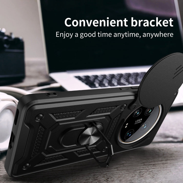 For Xiaomi 14 Ultra Sliding Camera Cover Design TPU Hybrid PC Phone Case(Black) - 14 Ultra Cases by PMC TechLife | Online Shopping South Africa | PMC TechLife | Buy Now Pay Later Mobicred