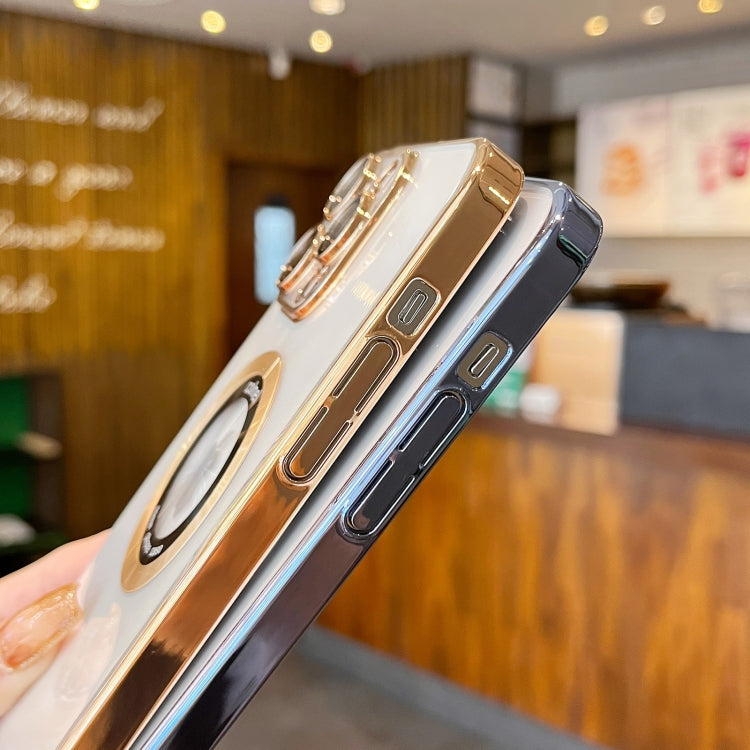 For iPhone 11 Pro Transparent Electroplated PC MagSafe Phone Case(Pink) - iPhone 11 Pro Cases by PMC TechLife | Online Shopping South Africa | PMC TechLife