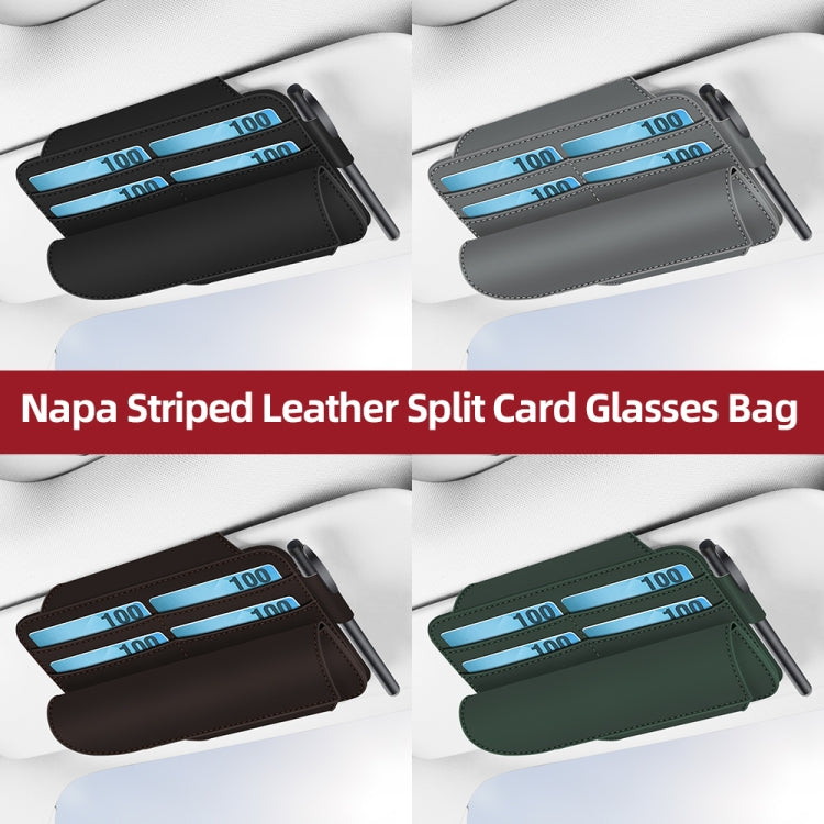 3073 Napa Texture Leather Car Removable Glasses Storage Bag(Brown) - free shipping - PMC TechLife - Order now!