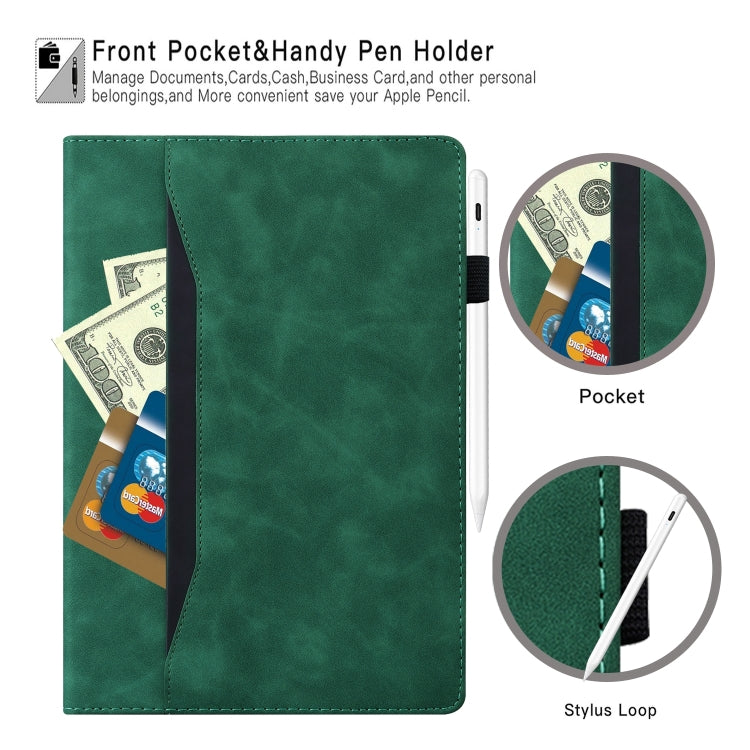 For Lenovo Tab P12 12.7 Splicing Shockproof Leather Tablet Case(Green) - Lenovo by PMC TechLife | Online Shopping South Africa | PMC TechLife | Buy Now Pay Later Mobicred