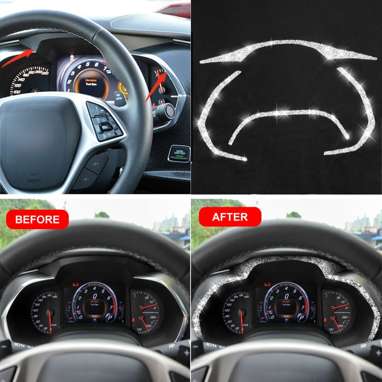 For Chevrolet Corvette C7 2014-2019 4 in 1 Car Dashboard Frame Diamond Decorative Sticker, Left Drive - Car Interior Mouldings by PMC TechLife | Online Shopping South Africa | PMC TechLife | Buy Now Pay Later Mobicred