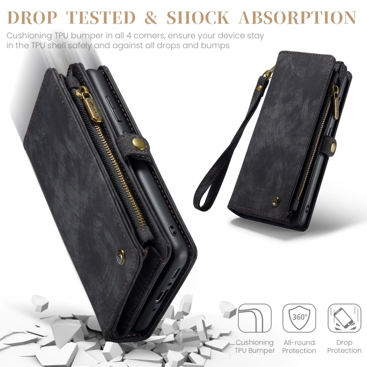 For Samsung Galaxy A35 5G CaseMe 008 Multifunctional Zipper Wallet Leather Phone Case with Lanyard(Black) - free shipping - PMC Jewellery - Order now!