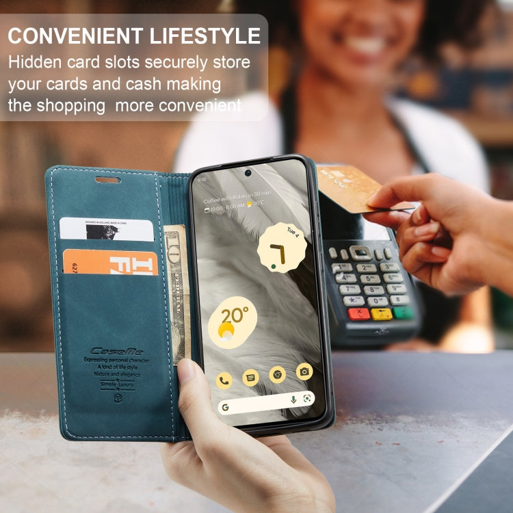 For Google Pixel 8 CaseMe 013 Multifunctional Horizontal Flip Leather Phone Case(Blue) - free shipping - PMC Jewellery - Order now!