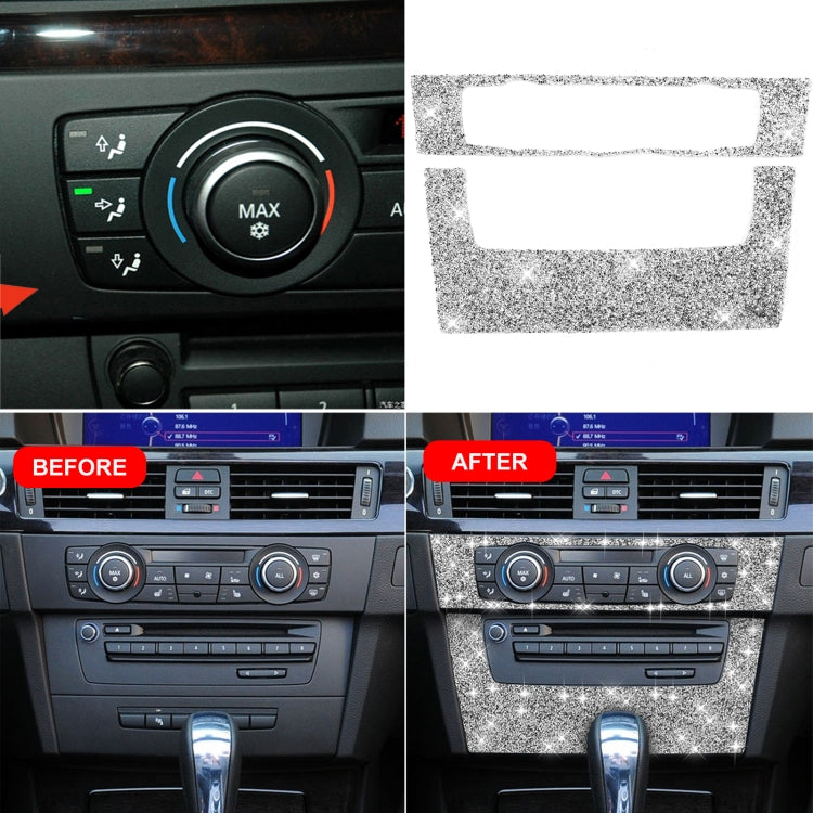 For BMW 3 Series E90 / E92 2005-2012 Car Aircondition CD Control Panel Premium Diamond Decorative Sticker - Car Interior Mouldings by PMC TechLife | Online Shopping South Africa | PMC TechLife