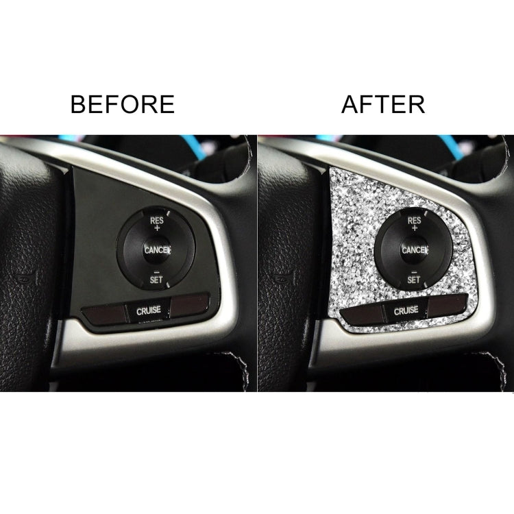 For Honda Civic 2016-2019 Car Steering Wheel Buttons High Configuration Diamond Decorative Sticker, Left and Right Drive - Car Interior Mouldings by PMC TechLife | Online Shopping South Africa | PMC TechLife | Buy Now Pay Later Mobicred