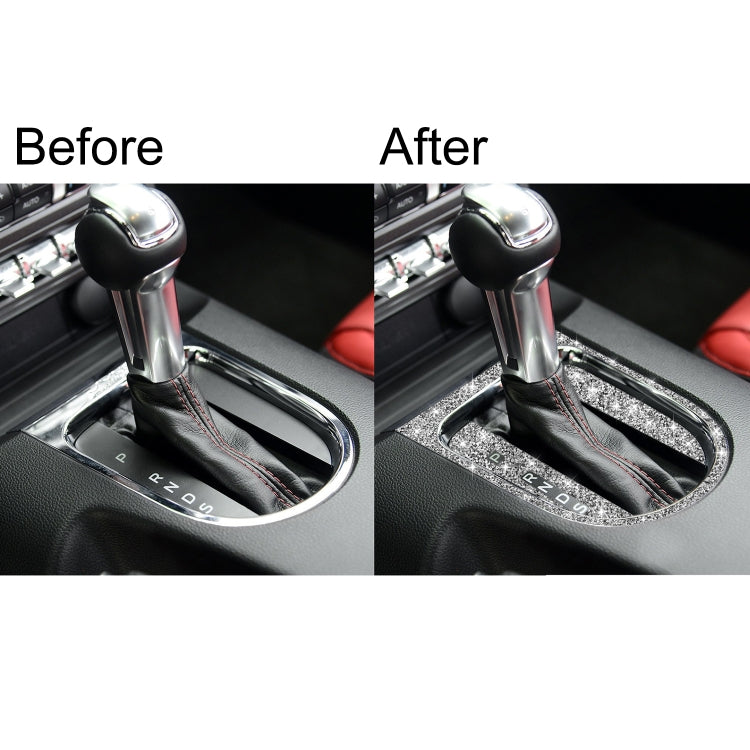 For Ford Mustang 2015-2020 3pcs Car Gear Shift Outer Ring Diamond Decoration Sticker, Left Drive - Car Interior Mouldings by PMC TechLife | Online Shopping South Africa | PMC TechLife | Buy Now Pay Later Mobicred