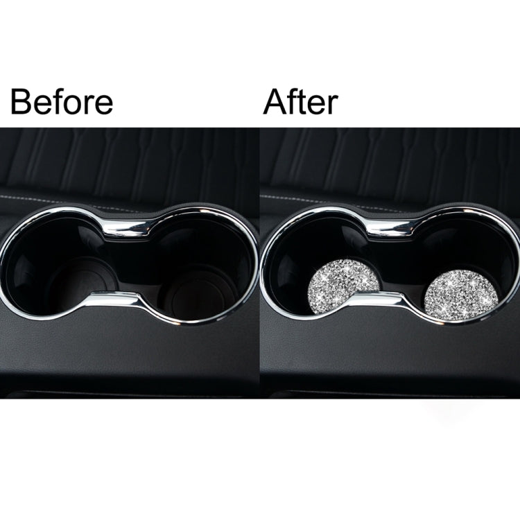For Ford Mustang 2015-2020 Car Water Cup Holder Base Diamond Decoration Sticker, Left and Right Drive - Car Interior Mouldings by PMC TechLife | Online Shopping South Africa | PMC TechLife | Buy Now Pay Later Mobicred