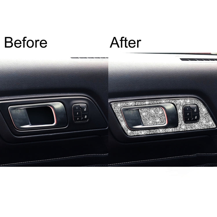 For Ford Mustang 2015-2020 4pcs Car Door Inner Handle Panel Diamond Decoration Sticker, Left Drive - Car Interior Mouldings by PMC TechLife | Online Shopping South Africa | PMC TechLife | Buy Now Pay Later Mobicred