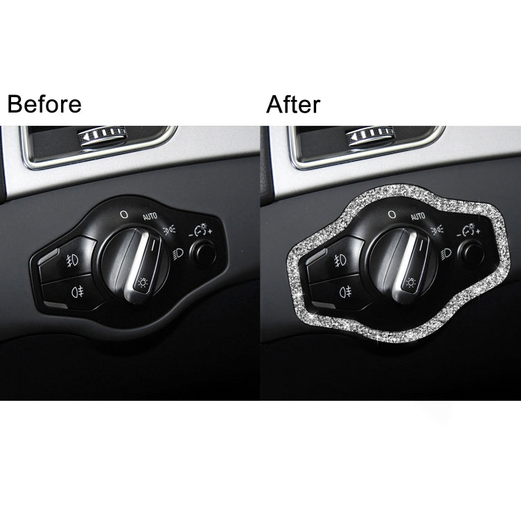 For Audi A4 / A5 / Q5 Car Headlight Switch Frame Diamond Decoration Sticker, Left and Right Drive - Car Interior Mouldings by PMC TechLife | Online Shopping South Africa | PMC TechLife | Buy Now Pay Later Mobicred