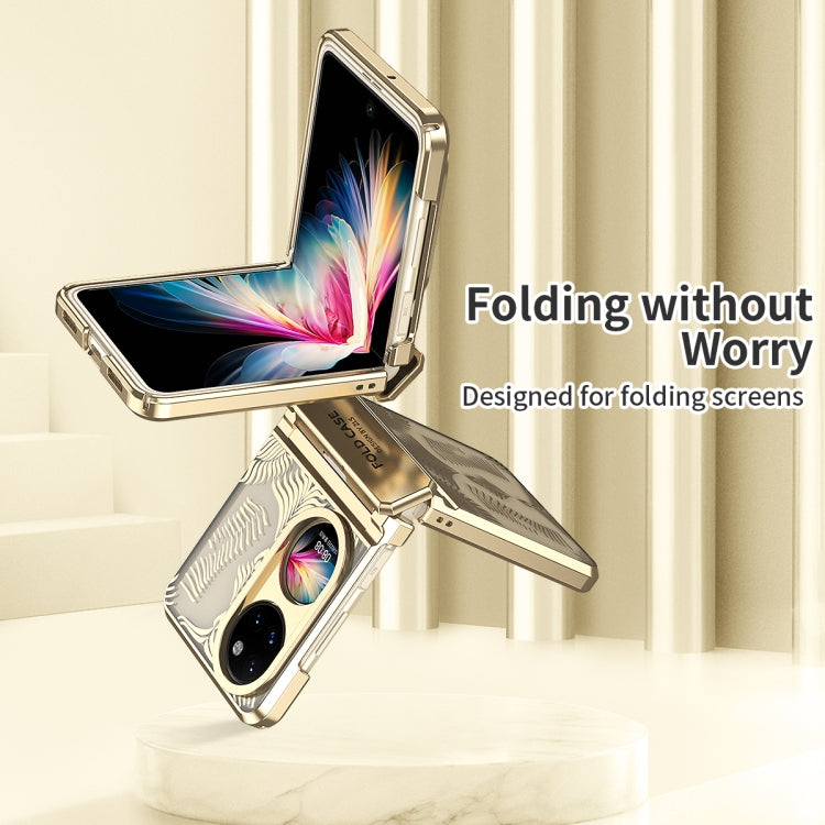 For Huawei P50 Pocket Angel Wings Electroplated Frosted Phone Case(Gold) - Huawei Cases by PMC TechLife | Online Shopping South Africa | PMC TechLife | Buy Now Pay Later Mobicred