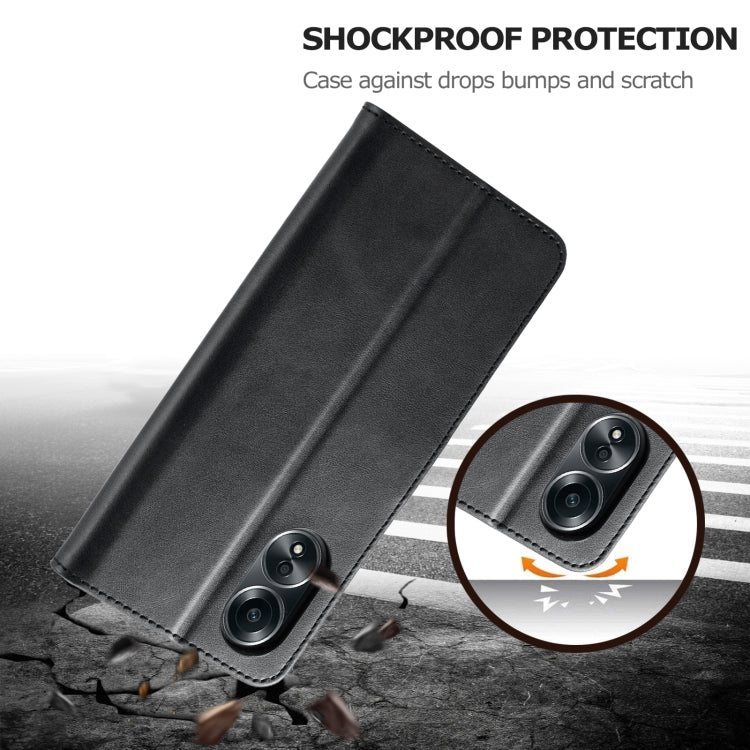 For OPPO A18 4G / A38 4G LC.IMEEKE Calf Texture Horizontal Flip Leather Case(Black) - OPPO Cases by LC.IMEEKE | Online Shopping South Africa | PMC TechLife | Buy Now Pay Later Mobicred