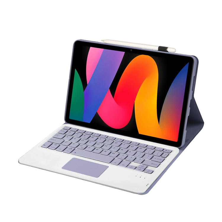 For Xiaomi Redmi Pad SE 11 inch A0N9-A Lambskin Texture Ultra-thin Detachable Bluetooth Keyboard Leather Case with Touchpad(Purple) - Others Keyboard by PMC TechLife | Online Shopping South Africa | PMC TechLife