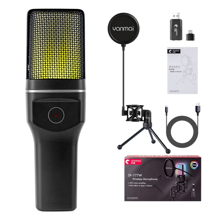 Yanmai SF-777W 2.4G Wireless Gaming Desktop Microphone with RGB Light & Blowout Net - Microphone by Yanmai | Online Shopping South Africa | PMC TechLife | Buy Now Pay Later Mobicred