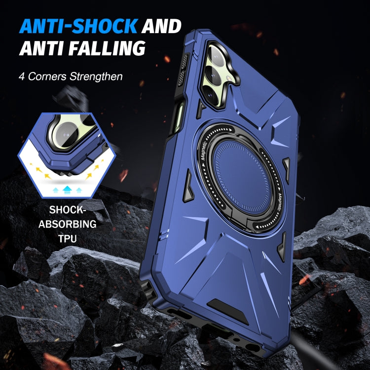 For Samsung Galaxy A14 4G/5G MagSafe Magnetic Shockproof Phone Case with Ring Holder(Navy Blue) - Galaxy Phone Cases by PMC TechLife | Online Shopping South Africa | PMC TechLife