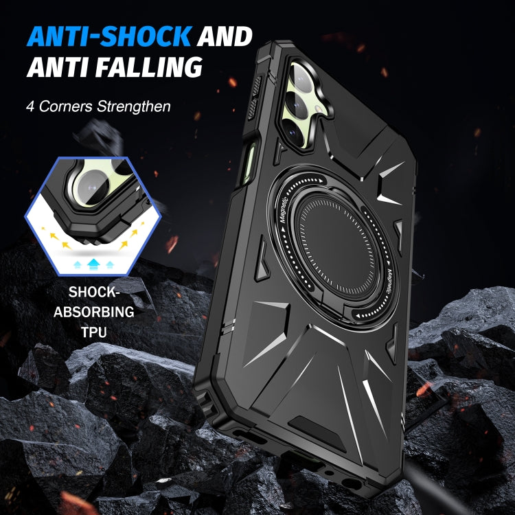For Samsung Galaxy A54 5G MagSafe Magnetic Shockproof Phone Case with Ring Holder(Black) - Galaxy Phone Cases by PMC TechLife | Online Shopping South Africa | PMC TechLife