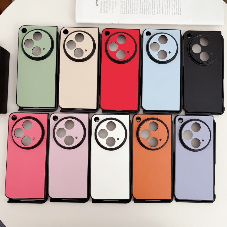 For OPPO Find N3 / OnePlus Open Morandi Solid Color Leather Texture Phone Case(Purple) - Find N3 Cases by PMC TechLife | Online Shopping South Africa | PMC TechLife