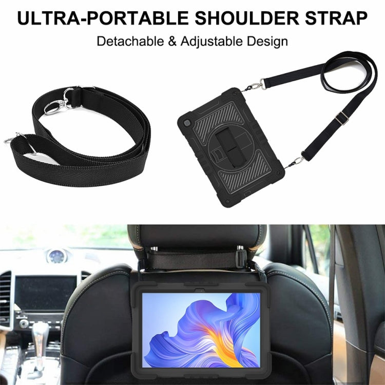 For Honor Pad X8 360 Degree Rotation PC Contrast Silicone Tablet Case(Black) - Honor by PMC TechLife | Online Shopping South Africa | PMC TechLife | Buy Now Pay Later Mobicred