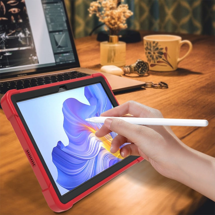 For Honor Pad X8 Shockproof Silicone Hybrid PC Tablet Case with Holder(Black + Red) - Honor by PMC TechLife | Online Shopping South Africa | PMC TechLife | Buy Now Pay Later Mobicred