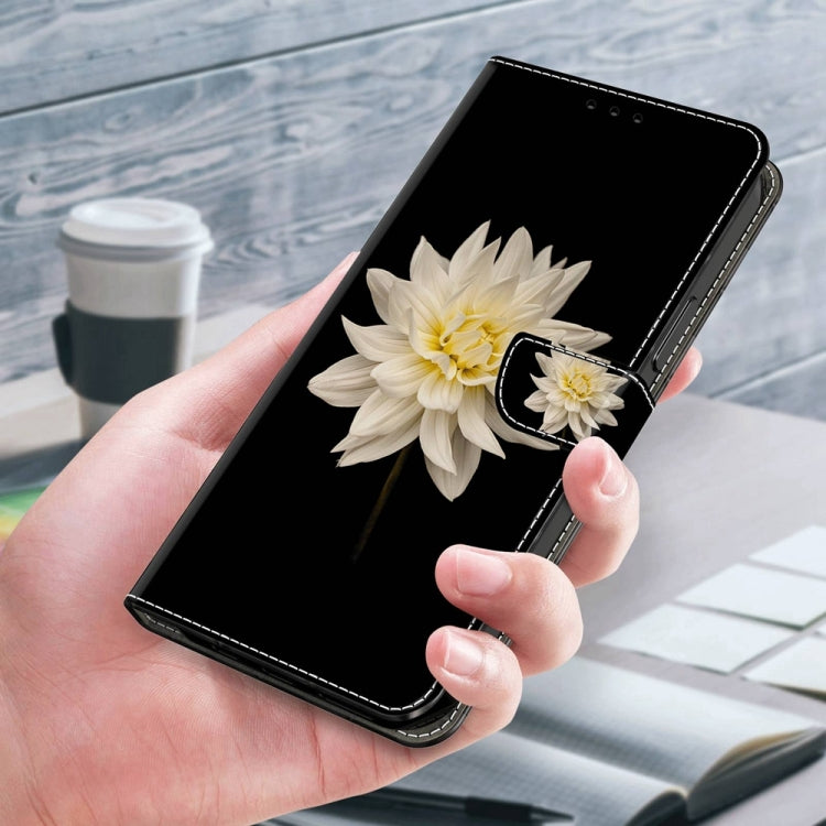 For Motorola Moto G14 Crystal 3D Shockproof Protective Leather Phone Case(White Flower) - Motorola Cases by PMC TechLife | Online Shopping South Africa | PMC TechLife | Buy Now Pay Later Mobicred