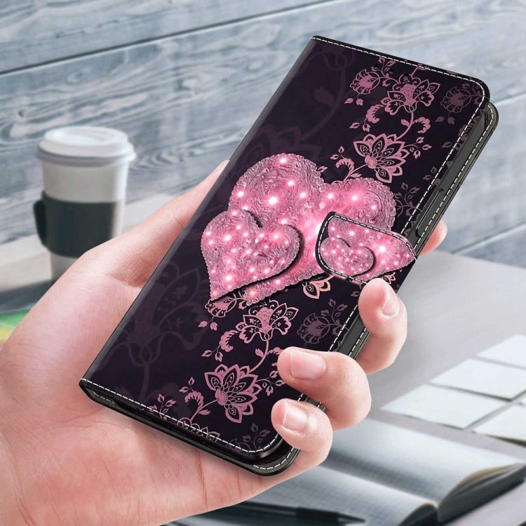 For Motorola Moto G54 Crystal 3D Shockproof Protective Leather Phone Case(Lace Love) - Motorola Cases by PMC TechLife | Online Shopping South Africa | PMC TechLife | Buy Now Pay Later Mobicred