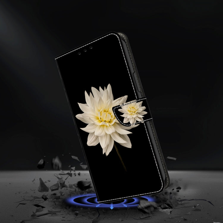 For Motorola Moto G24 Crystal 3D Shockproof Protective Leather Phone Case(White Flower) - Motorola Cases by PMC TechLife | Online Shopping South Africa | PMC TechLife | Buy Now Pay Later Mobicred