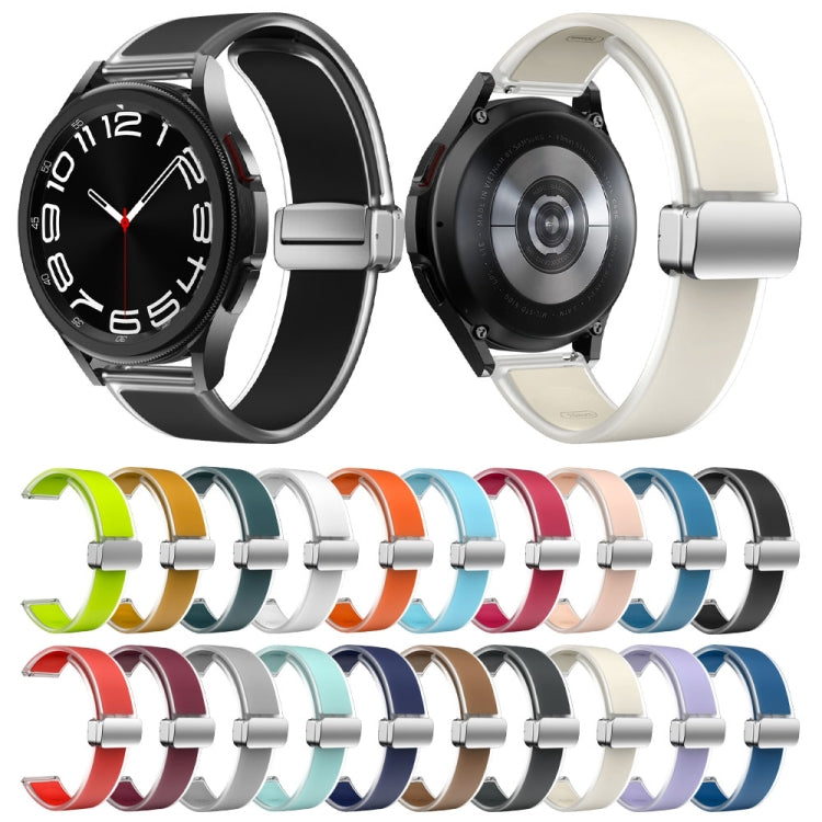 For Samsung Galaxy Watch6 / 5 / 4 Translucent Magnetic Silver Buckle Silicone Watch Band(Rock Blue) - free shipping - PMc TechLife - Order now!