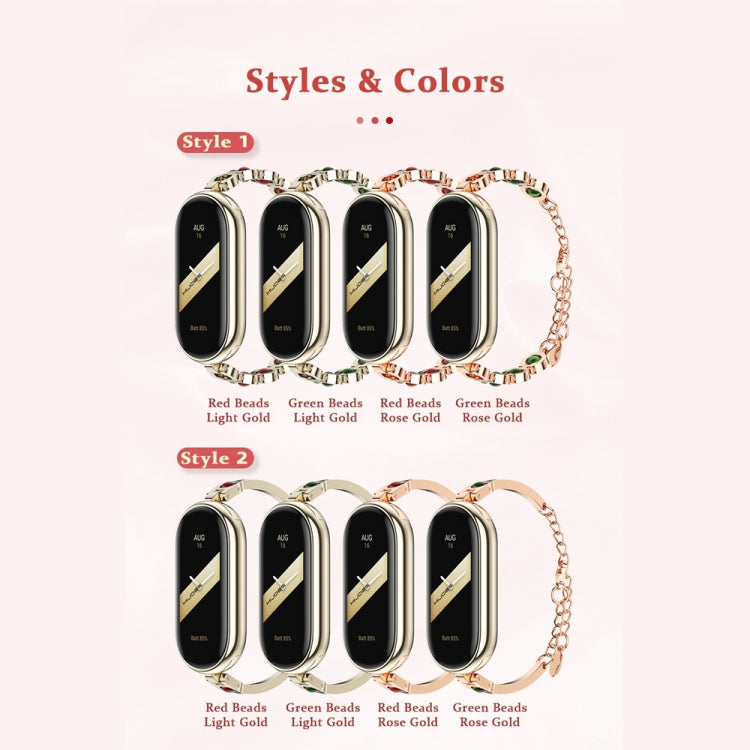 For Xiaomi Mi Band 8 Mijobs Ruyi Beauty Bracelet Watch Band(Rose Gold Red) - Watch Bands by MIJOBS | Online Shopping South Africa | PMC TechLife