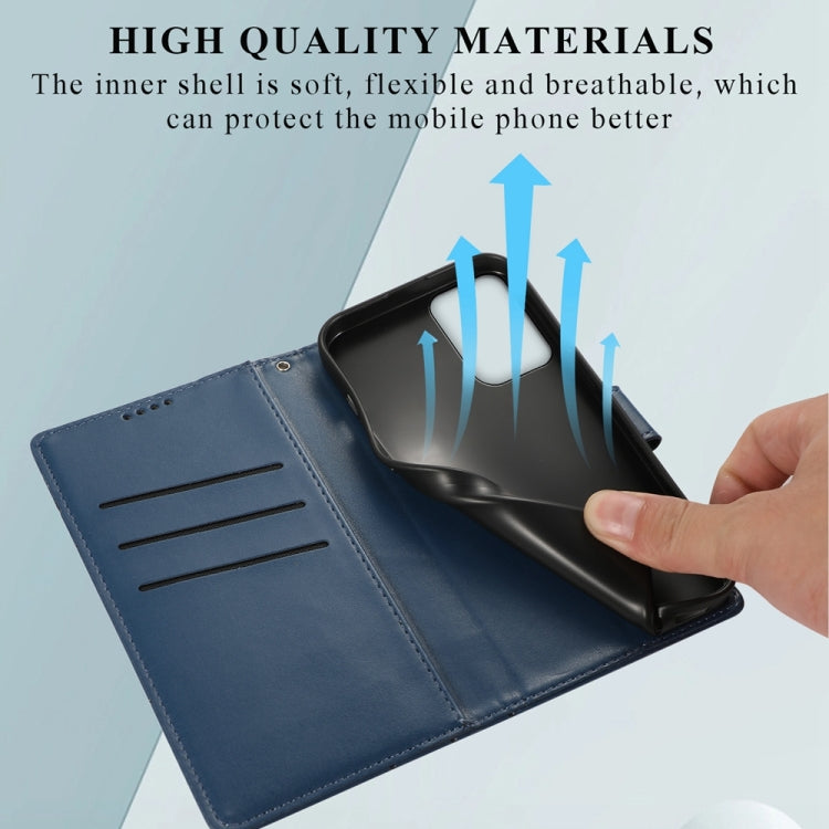 For Motorola Moto G Stylus 5G 2024 PU Genuine Leather Texture Embossed Line Phone Case(Blue) - Motorola Cases by PMC Jewellery | Online Shopping South Africa | PMC Jewellery | Buy Now Pay Later Mobicred