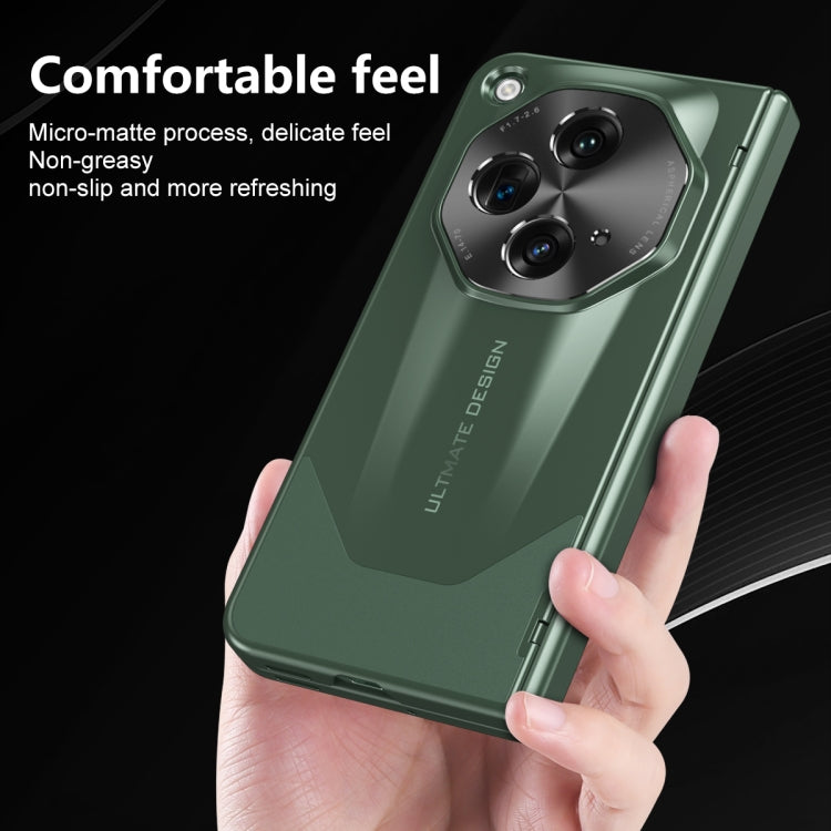 For OPPO Find N3 / OnePlus Open Integrated Frosted Electroplating Full Coverage Phone Case with Pen/Pen Slots(Green) - OnePlus Cases by PMC TechLife | Online Shopping South Africa | PMC TechLife | Buy Now Pay Later Mobicred