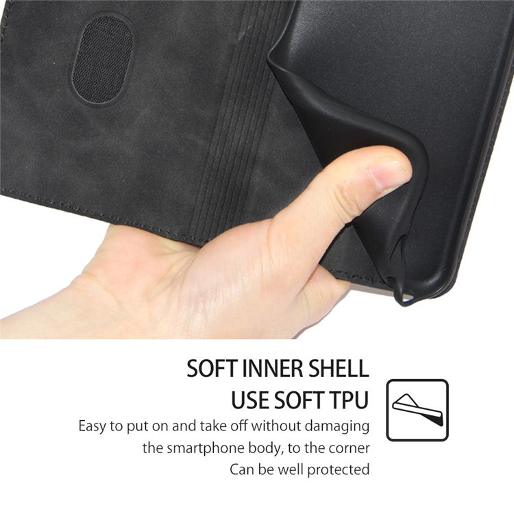For Motorola Moto G Play 4G 2024 Skin Feel Magnetic Leather Phone Case(Black) - Motorola Cases by PMC Jewellery | Online Shopping South Africa | PMC Jewellery | Buy Now Pay Later Mobicred